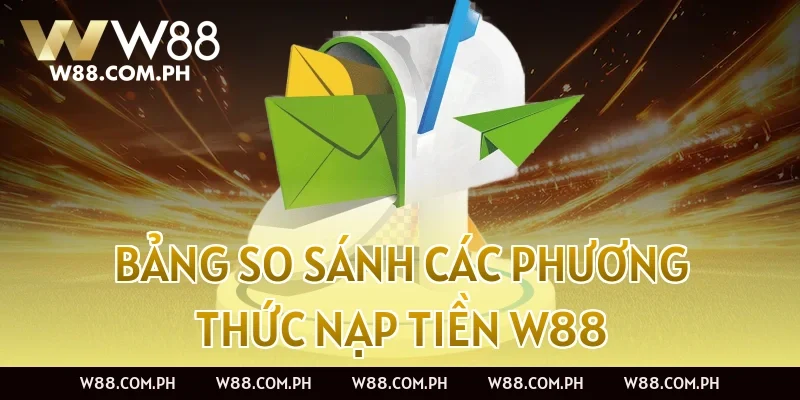Bảng so sánh các phương thức nạp tiền W88